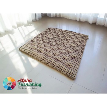 Sale Active 6 x 6 Feet Box Type Cotton King Size Mattress For Back pain Relief| Rui ka Gadda - Golden Brown Color (72 x 72 Inch)